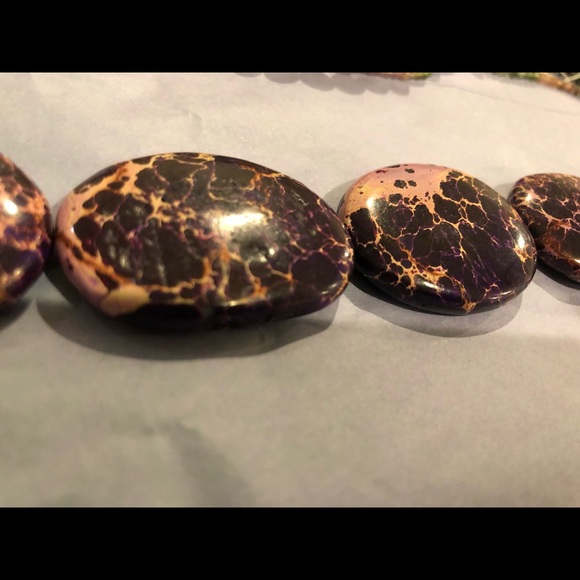 String of Large Jasper Deep Purple/Pink/ - Picture 5 of 7